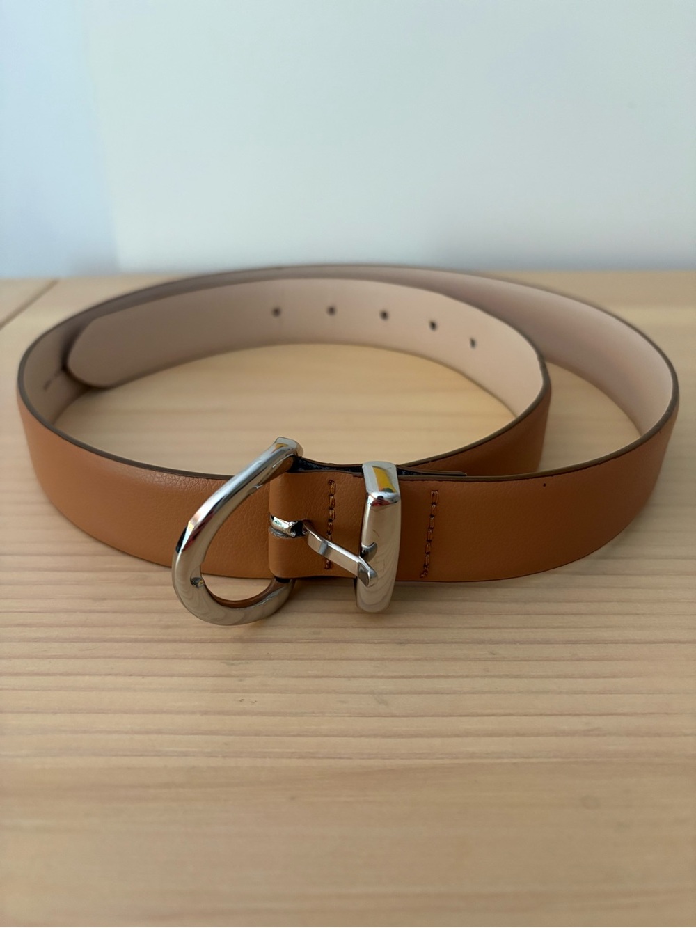H&M Tan Belt with Silver Buckle